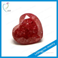 heart red loose ice zirconium synthetic diamond